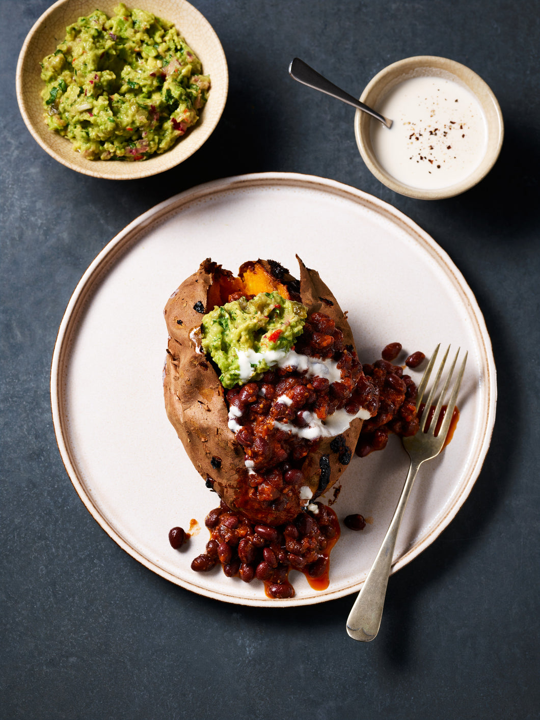 Smoky Black Bean Chilli Sweet Potato Jacket